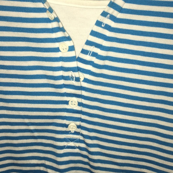Dots Plus Size 3x white and teal striped top - Picture 6 of 8